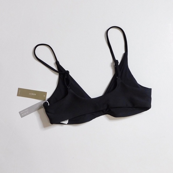 NWT!! J. CREW Lana Bikini Top Classic Sculpt Solid Black V Neckline Swim Small - Picture 8 of 15